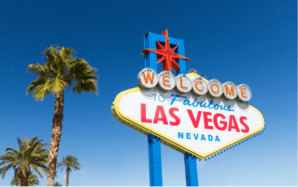 The Welcome to Fabulous Las Vegas Sign on a clear morning.
