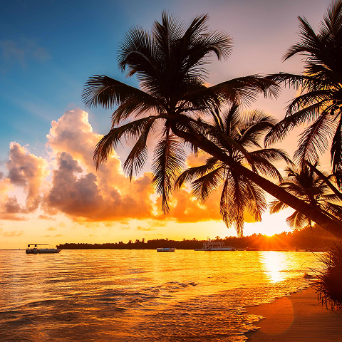 View of a beach at sunset